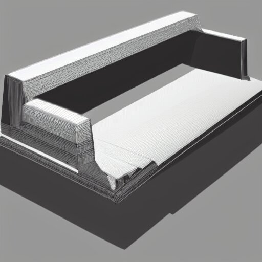 drawing of concept sofa by Japanese engineers,  blade runner style, 3d,  photorealism