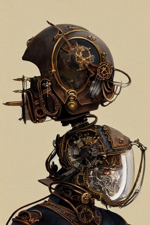 steampunk helmet fantasy art mask robot ninja stylized digital illustration sharp focus, elegant intricate digital painting artstation concept art global illumination ray tracing advanced technology chaykin howard and campionpascale and cooke darwyn and davis jack 