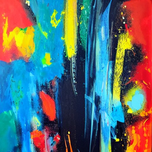 abstract art painting, light to dark, bold brush strokes and random paint splatters, acrylic on canvas 