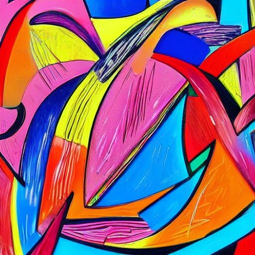 abstract number 7 6 intricate expressive colorful 