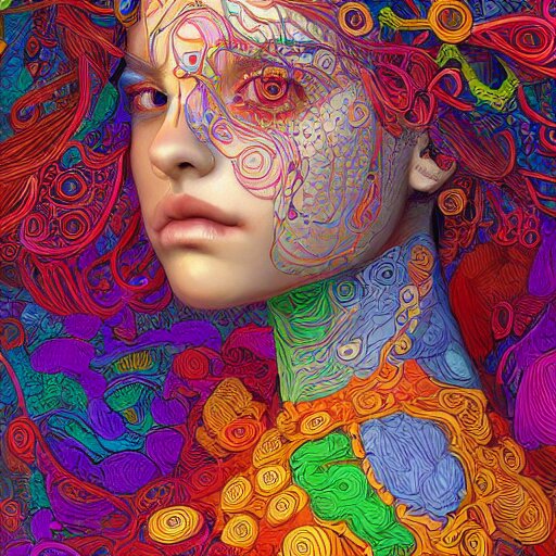 the portrait of a beautiful young woman partially made up of peppers of all colors, an ultrafine detailed illustration by james jean, intricate linework, bright colors, final fantasy, behance contest winner, vanitas, angular, altermodern, unreal engine 5 highly rendered, global illumination, radiant light, detailed and intricate environment 