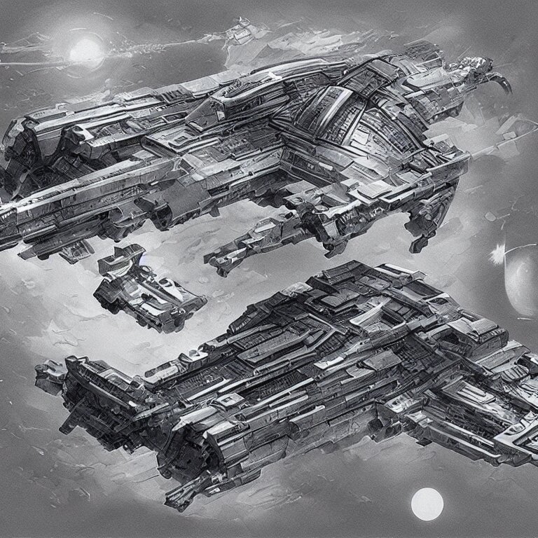 a spaceship built by MC Escher, sci-fi concept art, highly detailed