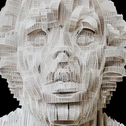 a photograph of a man made entirely of paper 