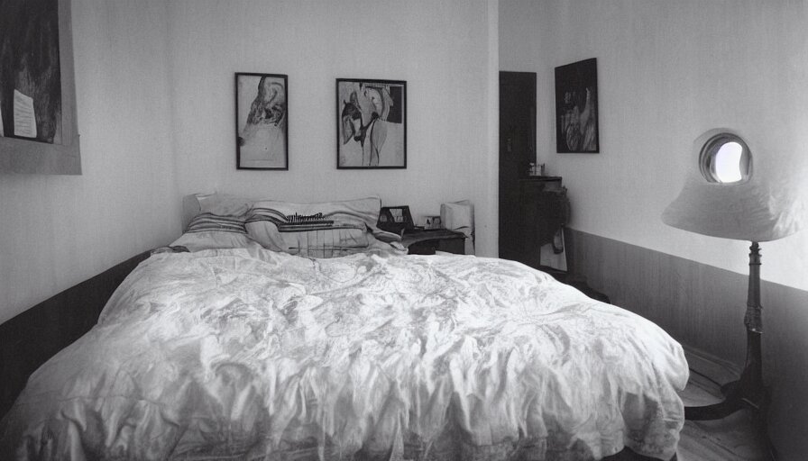 interior of a bedroom in 1 9 9 9 