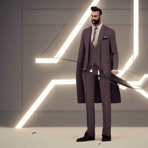 haracter concept of a rich daddy, 3 6 years old, wear suits, stubble, cramel hair, symmetrical character concept art, rendered in octane, trending by artstation, artbreeder 