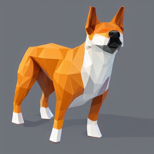 a low poly dog, isometric view, unity game asset, video game