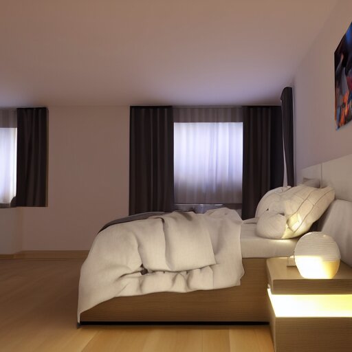 govee led strip lighting in bedroom, scene, colourful, 8 k, unreal engine, realistic, house and home, 