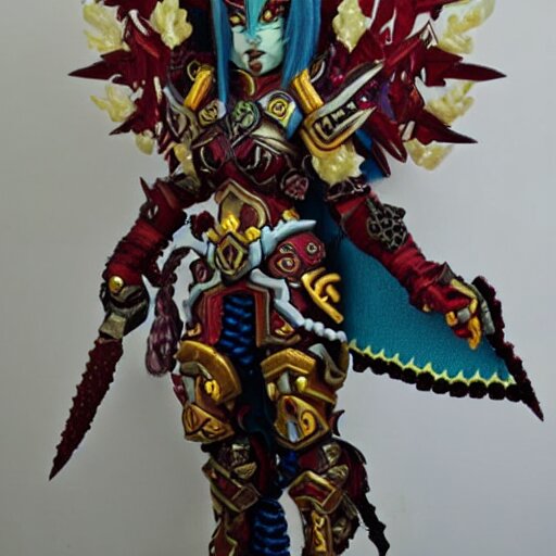 a warrior from world of warcraft made out of beads