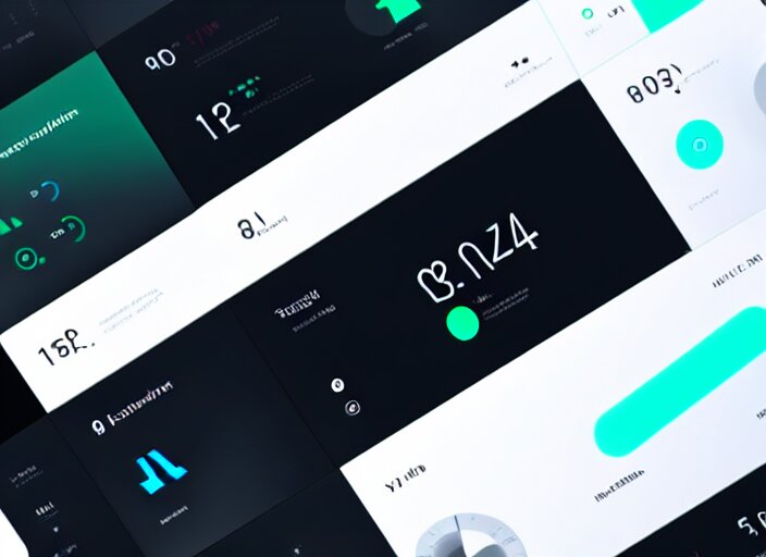 a futuristic interface ui hud, 8 k, horizontal, sleek black and white 