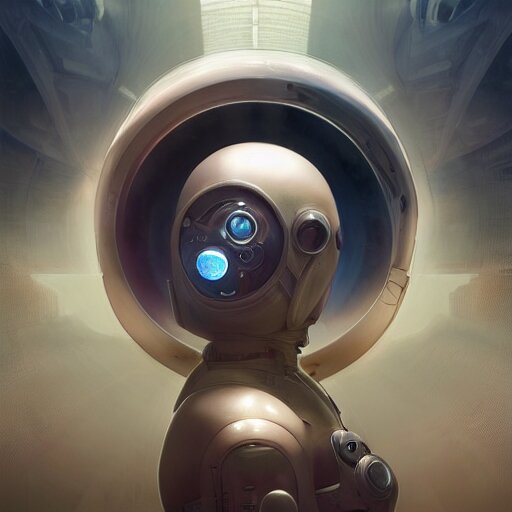 beautiful delicate imaginative streamlined futuristic close up portrait of a tardigrade, sitting with elegant deadly looks, mechanical body on gold linings, smooth white and soft by ruan jia, tom bagshaw, alphonse mucha, krenz cushart, beautiful cyberpunk buildings in the background, epic sky, vray render, artstation, deviantart, pinterest, 5 0 0 px models 