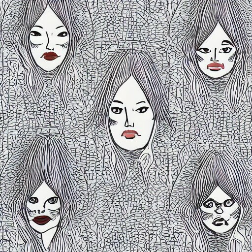 outline of faces, wallpaper 