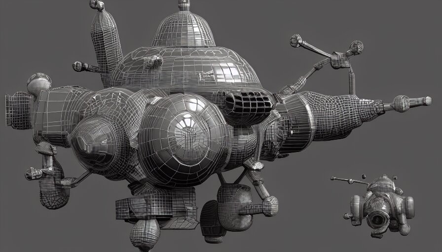 3 d high octane model of sputnik, fallout style, 8 k photorealistic, hd, high details, trending on artstation 