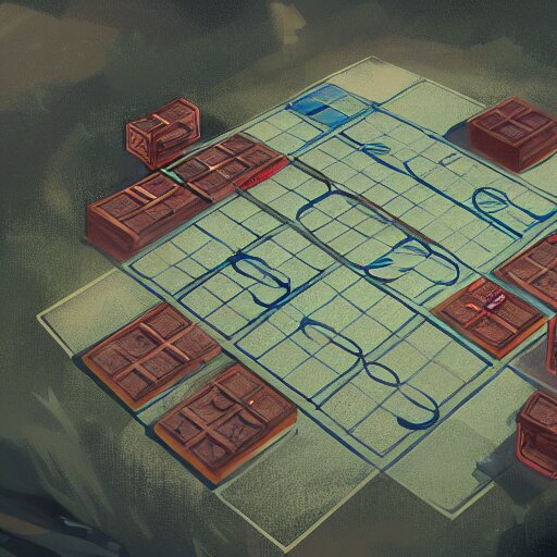 a beautiful concept art of a boardgame field for the game tic - tac - toe, noughts and crosses, xs and os, by greg rutkowski, featured on artstation 