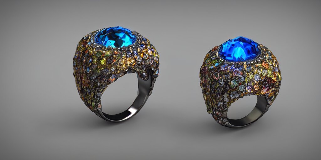 magic crystal ring, fire, stone, crystal, engravings, diamonds, colorful, art by gerald brom, greg rutkowski, photo realism, unreal engine, c 4 d 