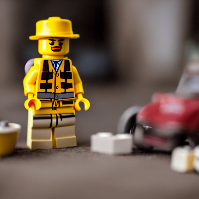 a cinematic film still of a stop motion film starring bill murray as a lego fig, shallow depth of field, 8 0 mm, f 1. 8 