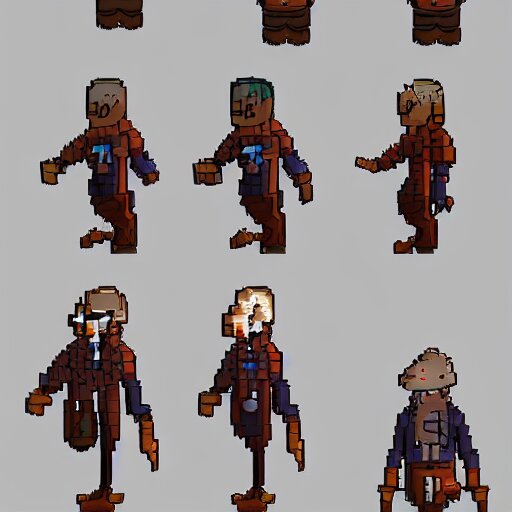 concept art for a magic mechanic, character design, artstation trending # pixelart 