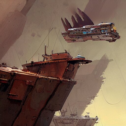 flying ship by Ian McQue