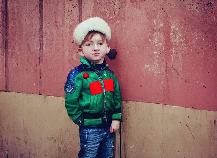 professional fine details photo portrait of kid from kazan, tatarstan kid in the postsoviet suburbia, iphone detailed photo, instagram 