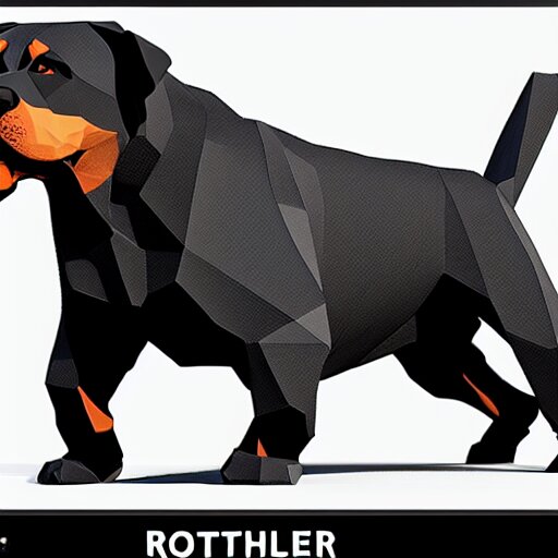 rottweiler 3 d low poly art 