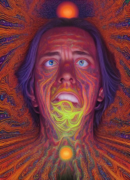 portrait ultra dimensional entity, accidentally tripping on dmt and acid, psychedelic experience, overwhelming psychosis of self realization and burning awakening, ultra high definition, unreal engine 5, hyperrealism, masterpiece composition, by casey weldon, barclay shaw 