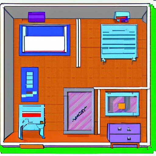 5 year old boys bedroom in the style of isometric pixel art