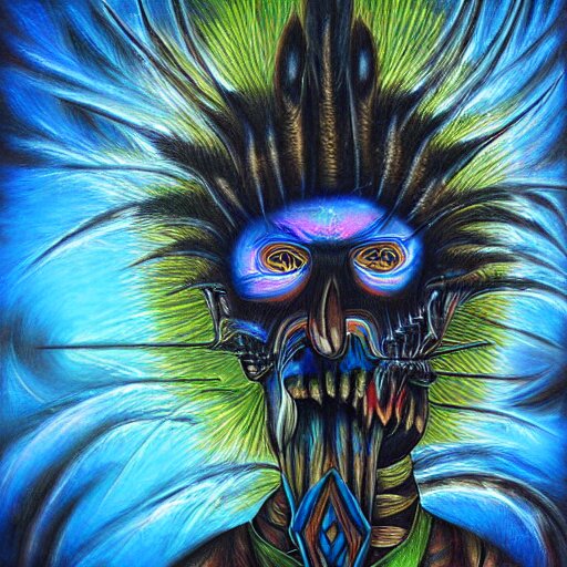 misanthropy, the hate for people, airbrush art, shamanic dmt art, by basuki abdullah 