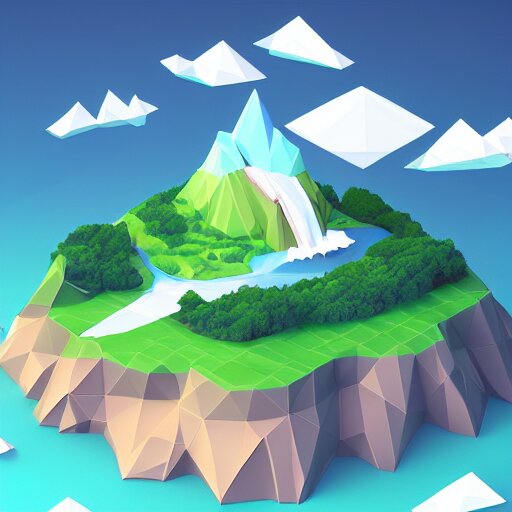 low poly art of a floating island on top of which is new york surrounded by waterfalls, in the sky, isometric art, 3d render, ray tracing, high detail, artstation, concept art, behance, smooth, sharp focus, ethereal lighting, unreal engine 5