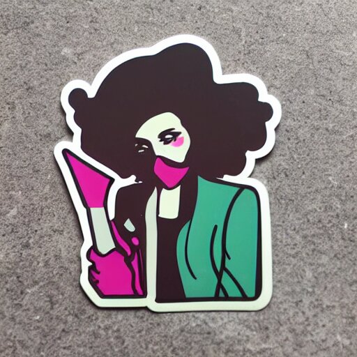 die cut sticker, revolutionary anarchist girl 