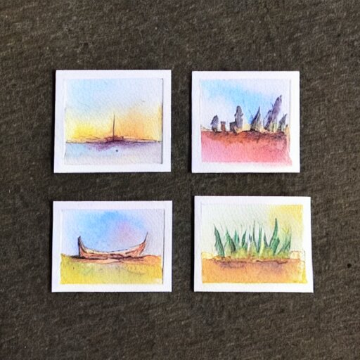 tiny warm watercolor prints 