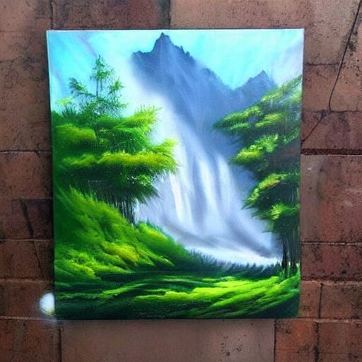 beautiful landscape spray painting 