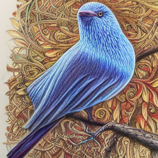  Colored pencil art on paper, Frost Spirit Bird, highly detailed, artstation, MasterPiece, Award-Winning, Caran d'Ache Luminance