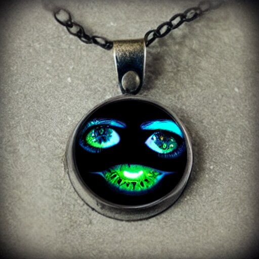 necro eyeball artnouveau necklace 