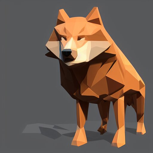 Low poly wolf