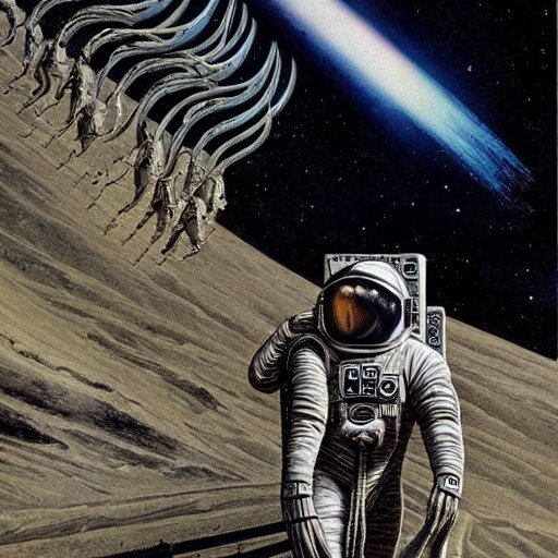 astronaut entering Valhalla by H. R. Giger