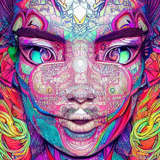 the face of a ridiculously beautiful and pretty japanese girl partially made of onion rings of all colors looking down, an ultrafine detailed illustration by james jean, final fantasy, intricate linework, bright colors, behance contest winner, vanitas, angular, altermodern, unreal engine 5 highly rendered, global illumination, radiant light, detailed and intricate environment 