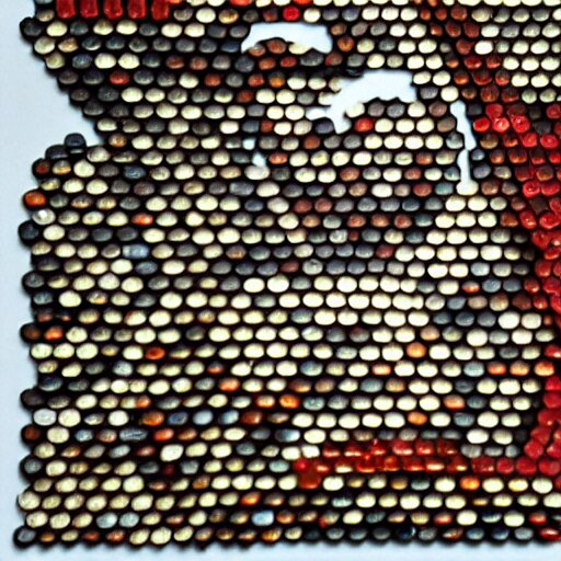 a portrait of iron man, made of a lot of nespresso capsules, mosaic 