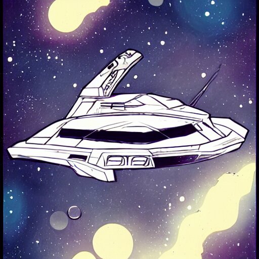 spaceship in the style of fiona staples 