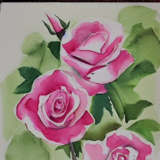 watercolor little roses 