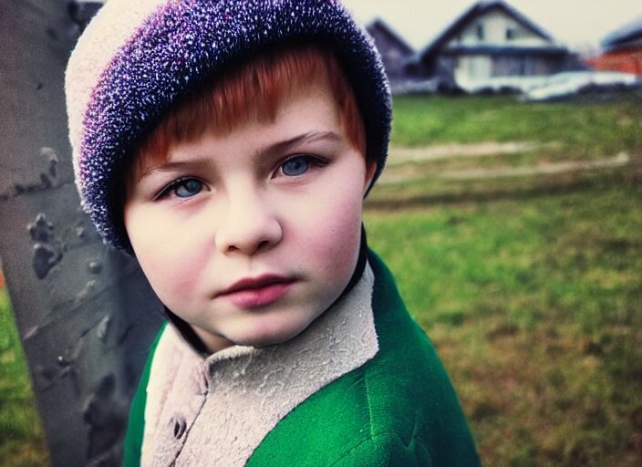 professional fine details photo portrait of kid from kazan, tatarstan kid in the postsoviet suburbia, iphone detailed photo, instagram 