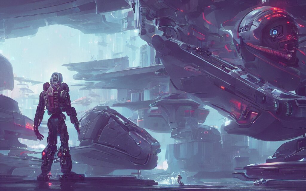 futuristic space captain, Detailed, 8k, sci-fi, panel, concept, simon stalenhag ,syd mead, insane detail, ash thorp, kyza, cyberpunk, collection