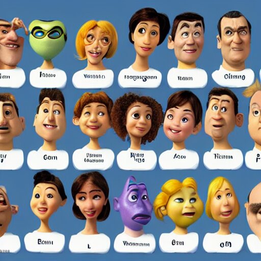 a cast of pixar characters 