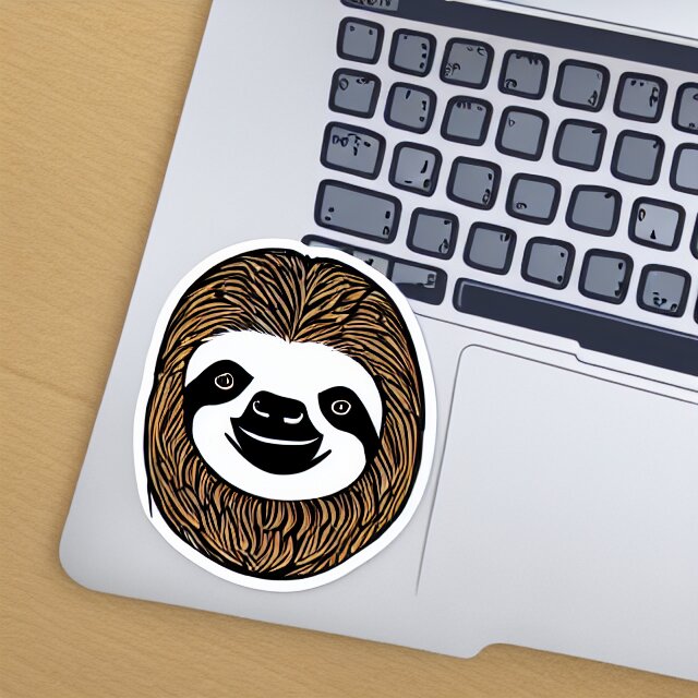 svg sticker art of a sloth 