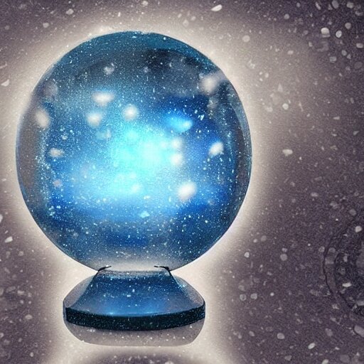 a rainstorm inside a snowglobe. Beautiful colorful clouds in moody greys and blues. High quality digital art, trending on artstation