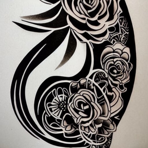 tattoo design, stencil, award winning art, tattoo sleeve 