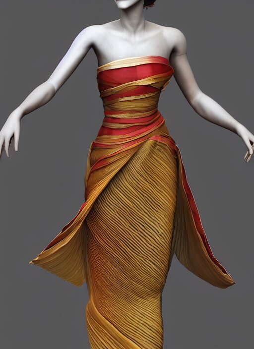 emma watson wearing finely pleated silk bihu mekhela strapless costume expertly draped goddess style dress by wlop, assamese gamosa pattern, face by daz 3 d genesis and artgerm concept art 3 d octane render cinema 4 d v ray, unreal engine, hyper realistic hdr fabric textures, ray traced, bright lit cinematic studio fashion photography, real life like, daz iray shaders 