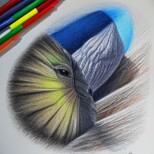  Colored pencil art on paper, Drui, highly detailed, artstation, Caran d'Ache Luminance