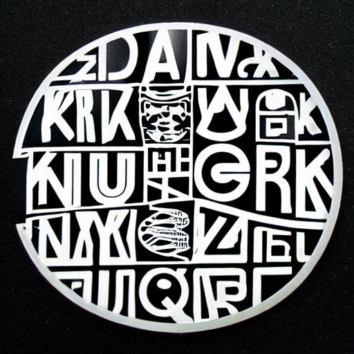 black on white graphic design stickers in style of david rudnick, eric hu, y 2 k, 