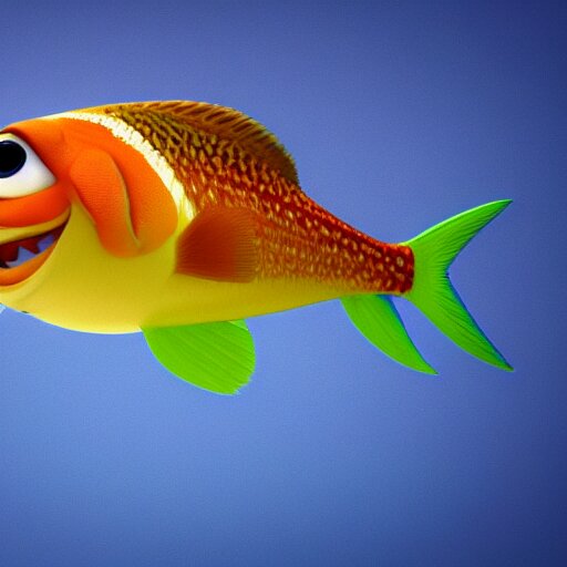 fish with big lips ; pixar, octane render, ultra hd 