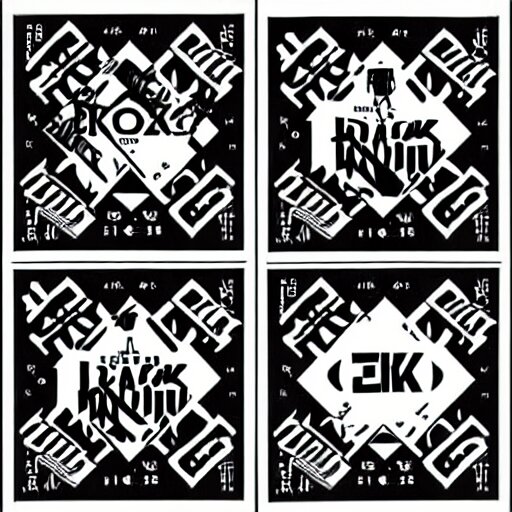 black on white graphic design stickers in style of david rudnick, eric hu, y 2 k, 