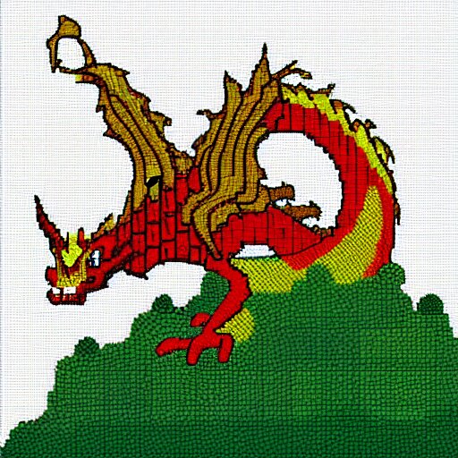 dragon spit fire, pixel art 8 x 8 size. 